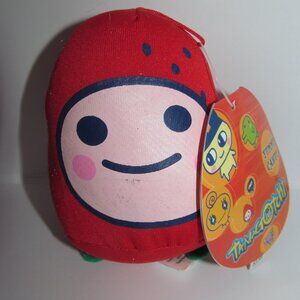 NEW RARE Vintage 2006 Galerie Red Ichigotchi Tamagotchi Zipper Plush Toy + Candy